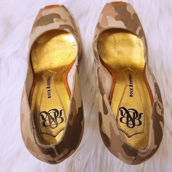 Rock Republic Camouflage Platform Espadrille Stiletto Pump 6 - Picture 7 of 12